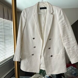 Zara white long blazer